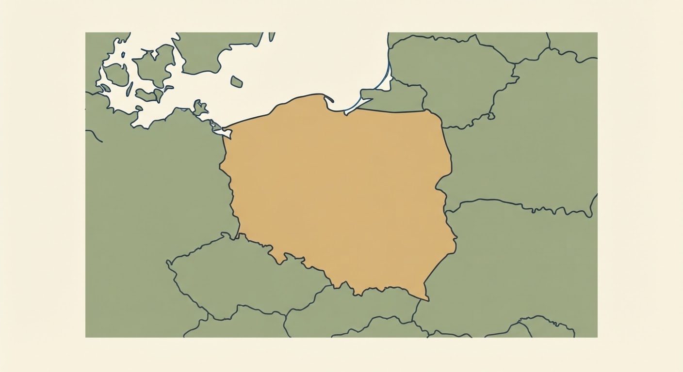 Illustrated map showing the origin of the Polish Hound