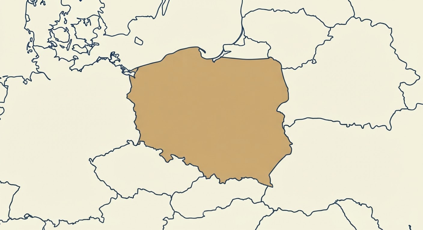 Illustrated map showing the origin of the Polish Hunting Dog