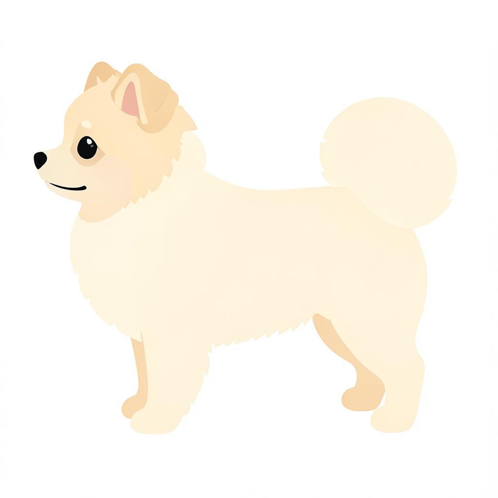 Side profile illustration of a Pomapoo showing the points of the breed standard