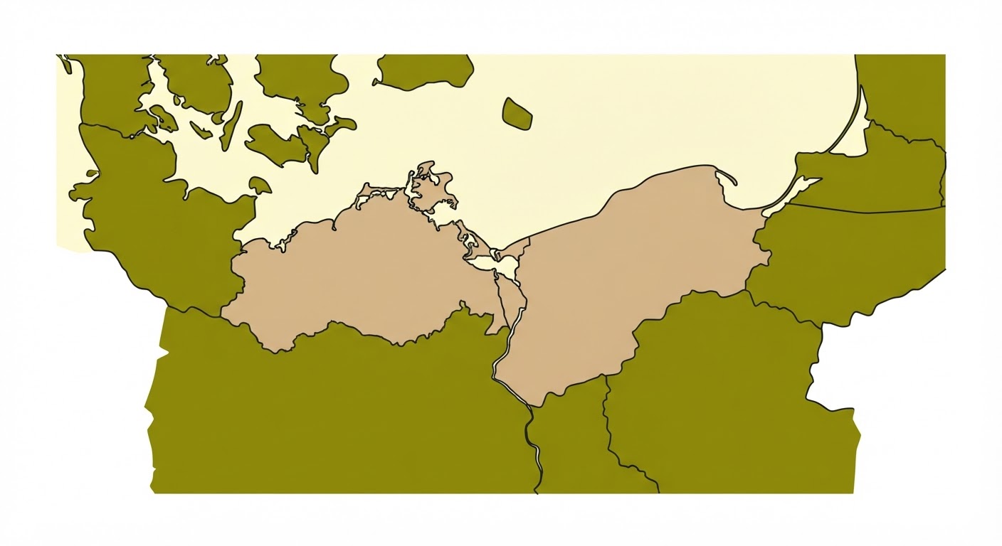 Illustrated map showing the origin of the Pomeranian
