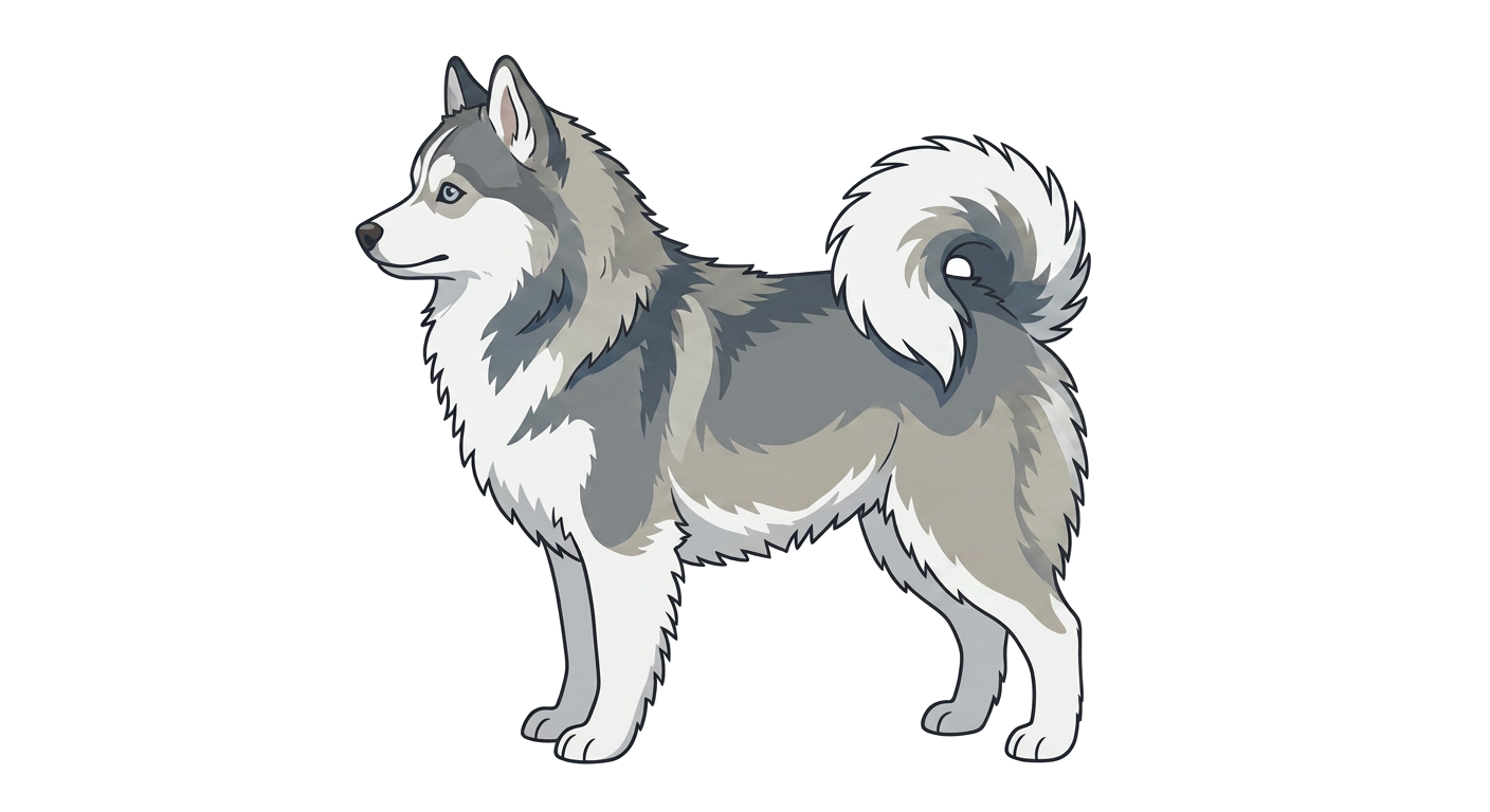 Illustration of a Grey and White coat
