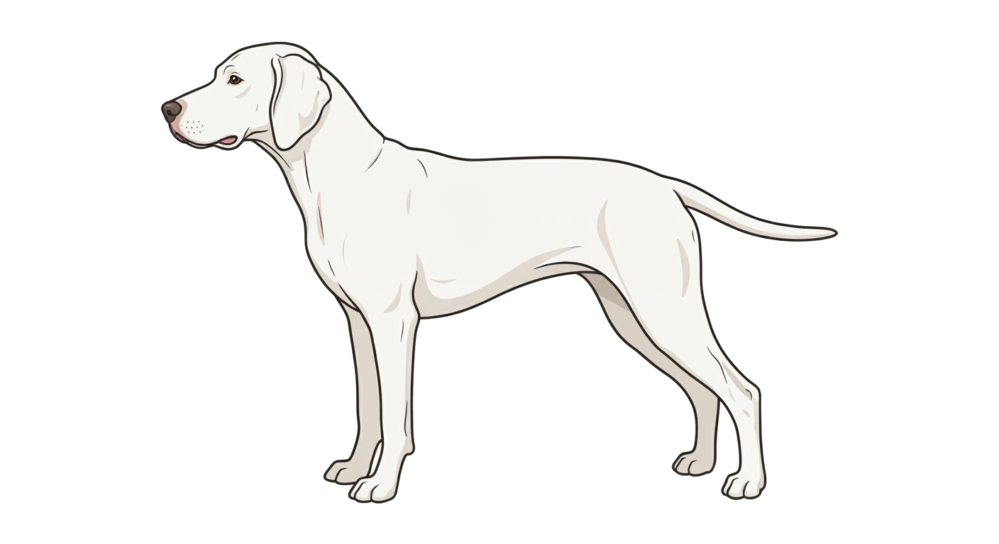 Side profile illustration of a Porcelaine showing the points of the breed standard