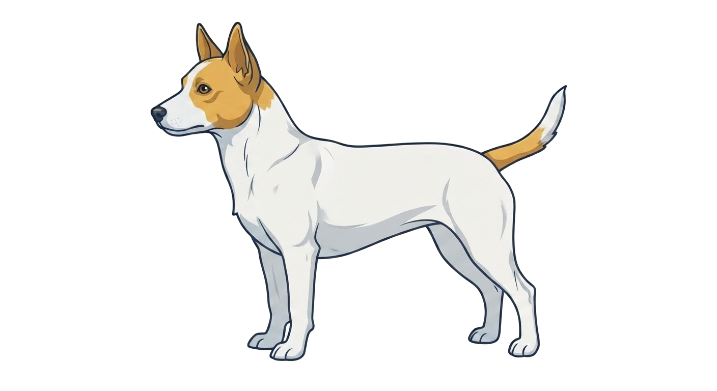 Illustration of a White with markings coat