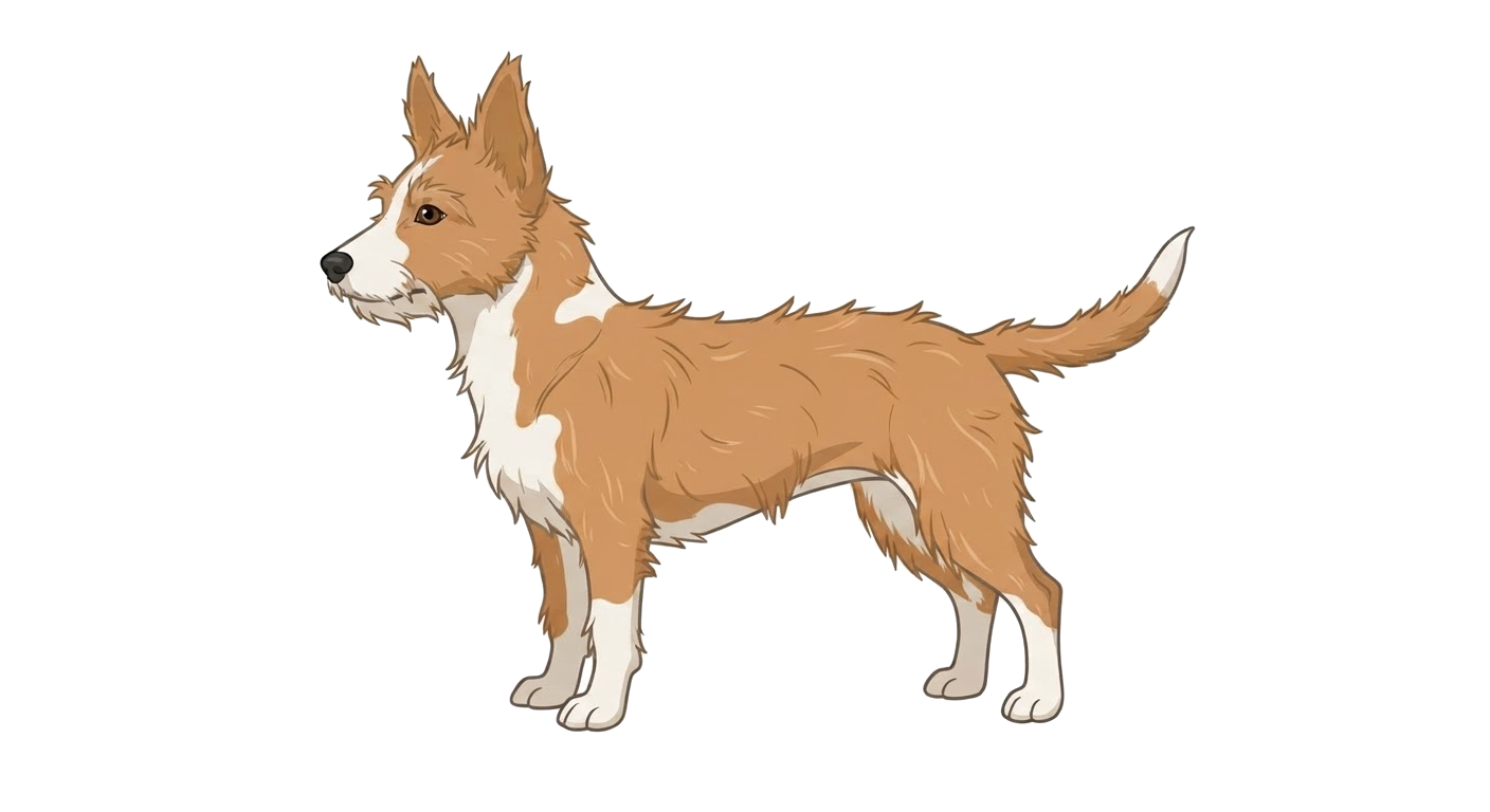 Illustration of a Fawn & White & Wire coat