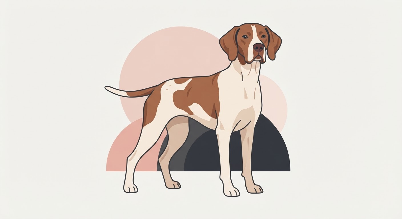 Flat vector illustration of a Portuguese Pointer