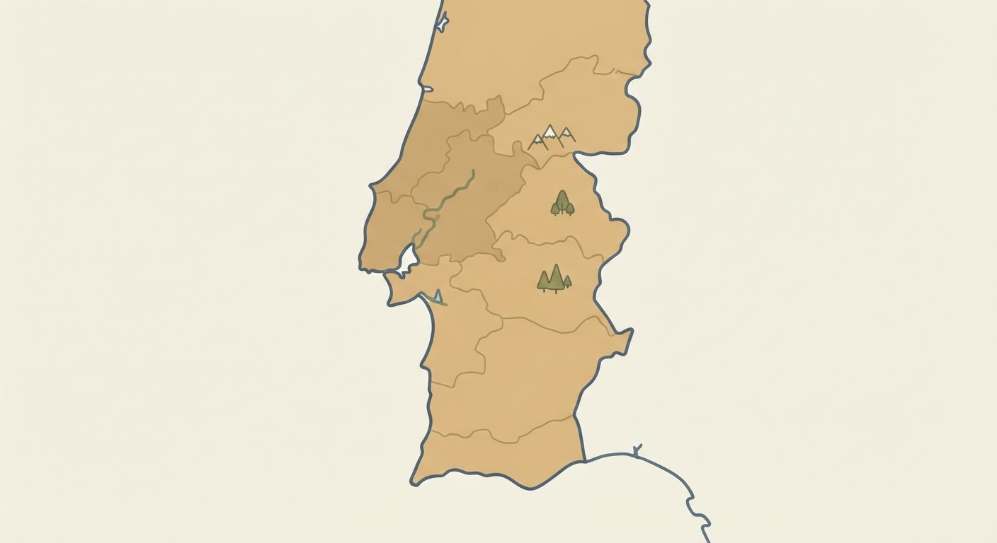 Illustrated map showing the origin of the Portuguese Pointer