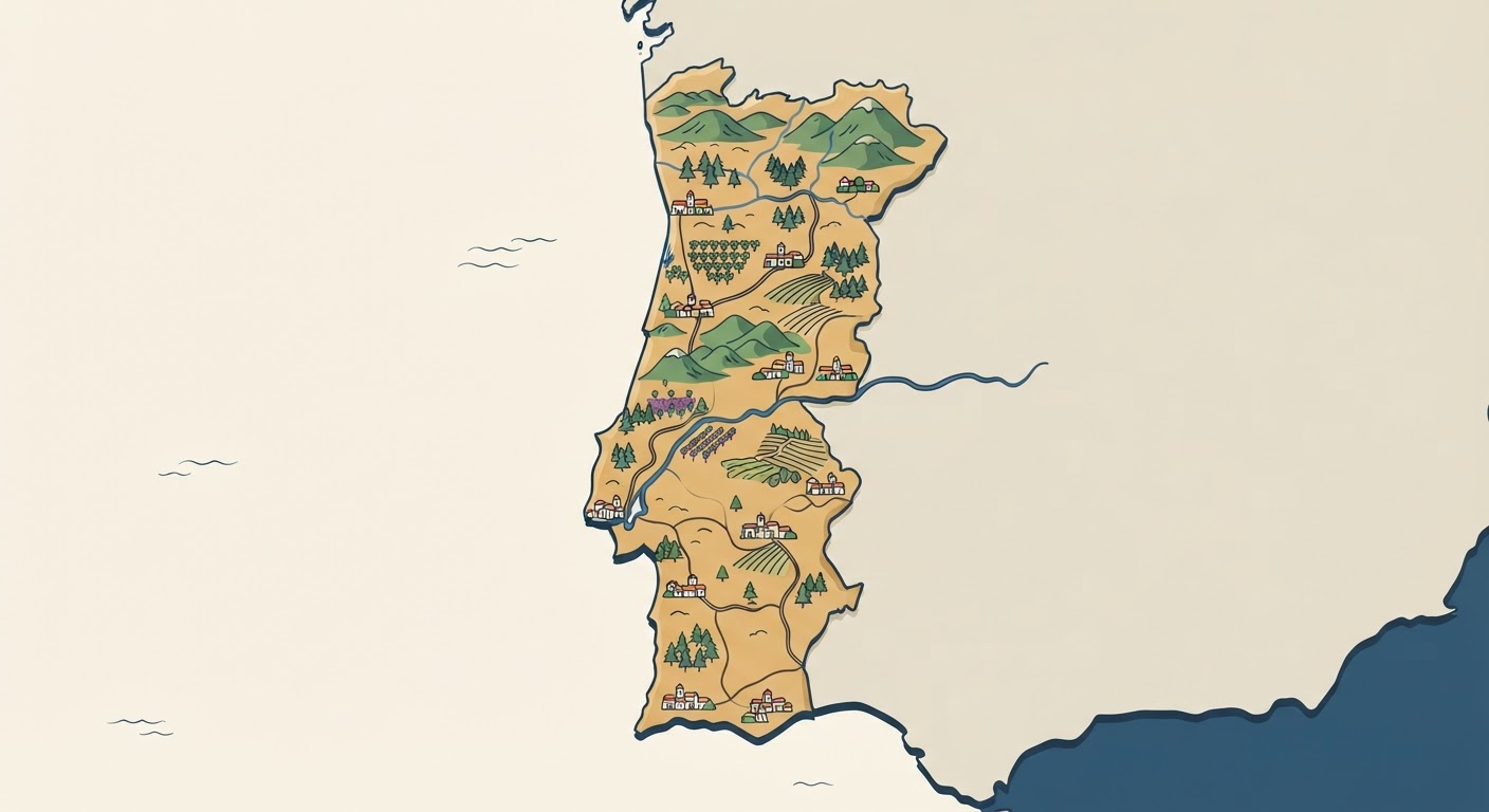 Illustrated map showing the origin of the Portuguese Sheepdog