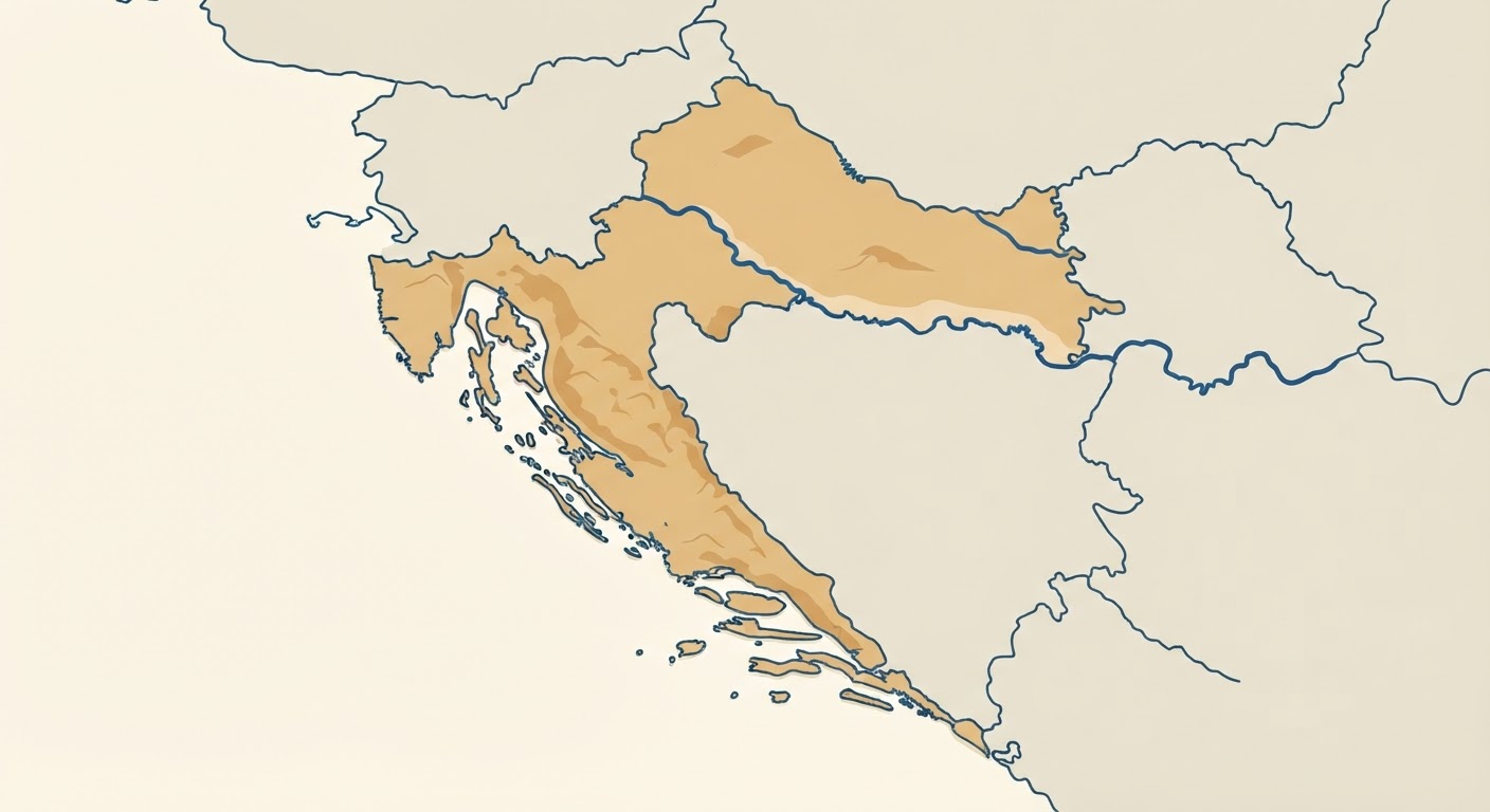 Illustrated map showing the origin of the Posavac Hound