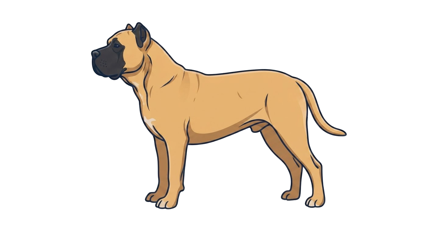 Illustration of a Fawn with black mask coat