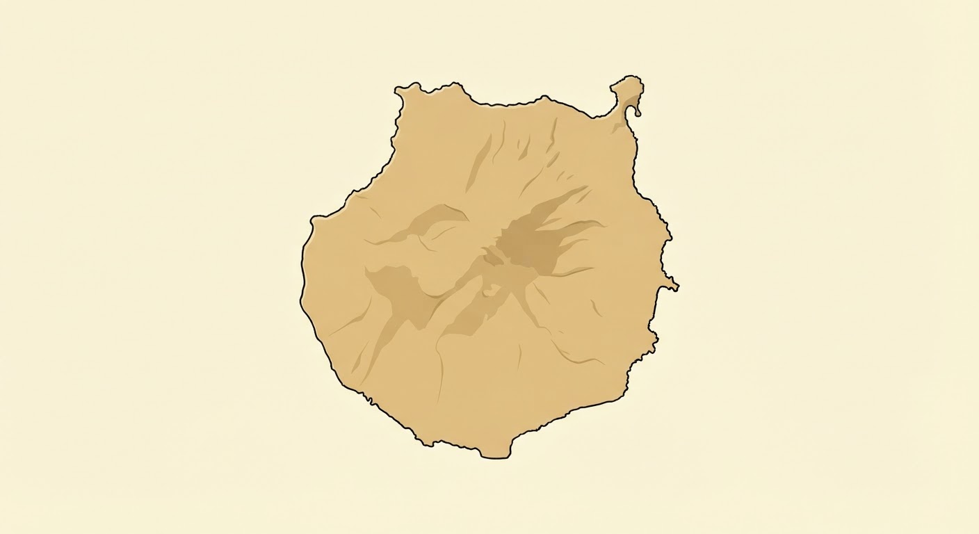 Illustrated map showing the origin of the Presa Canario