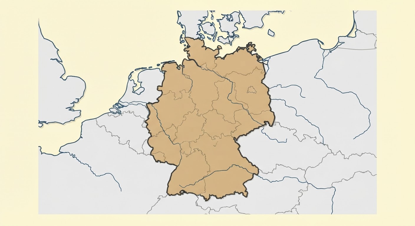 Illustrated map showing the origin of the Pudelpointer