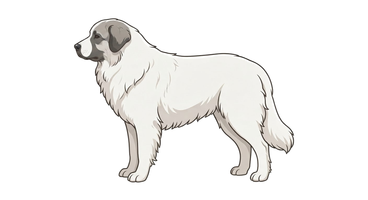 Illustration of a White with badger markings coat