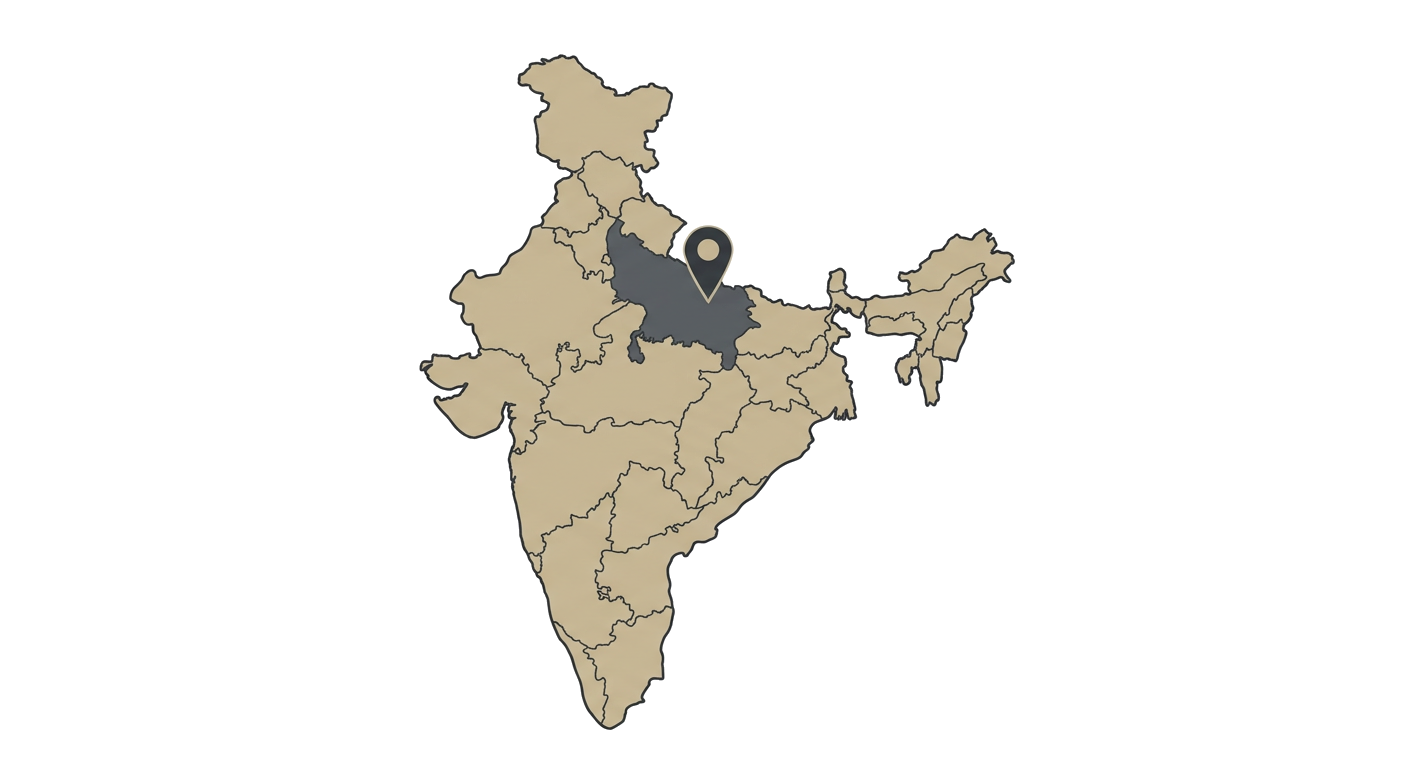 Illustrated map showing the origin of the Rampur Greyhound