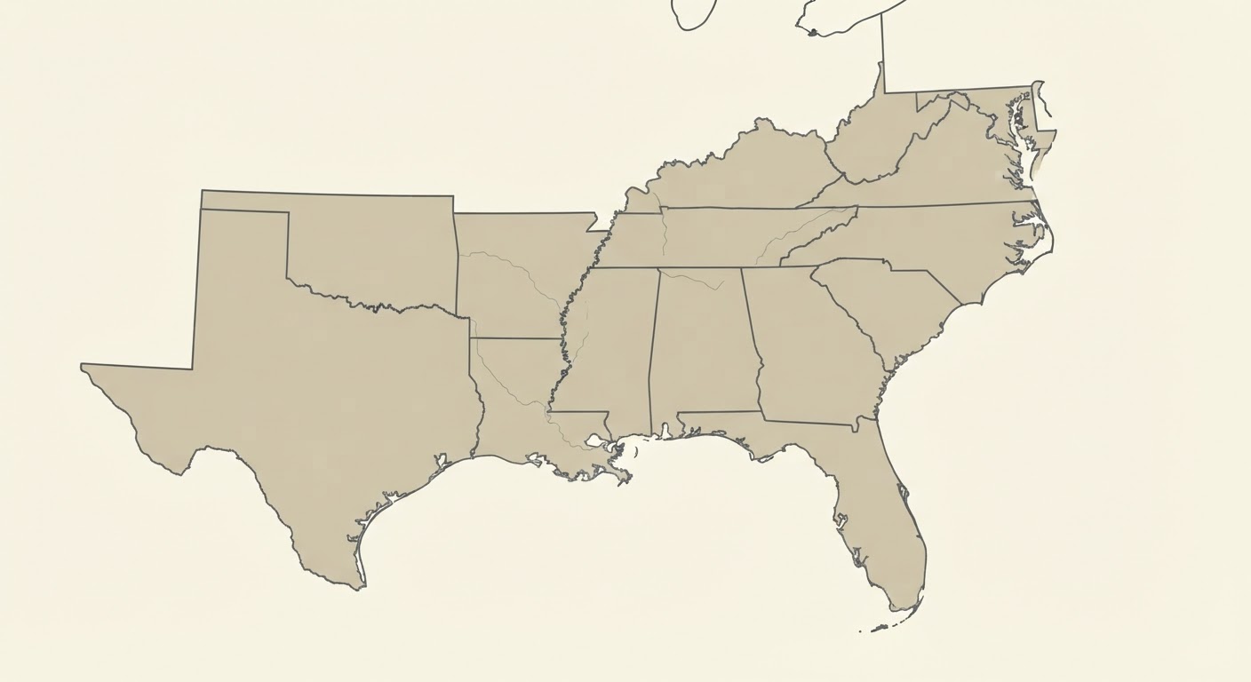 Illustrated map showing the origin of the Redbone Coonhound