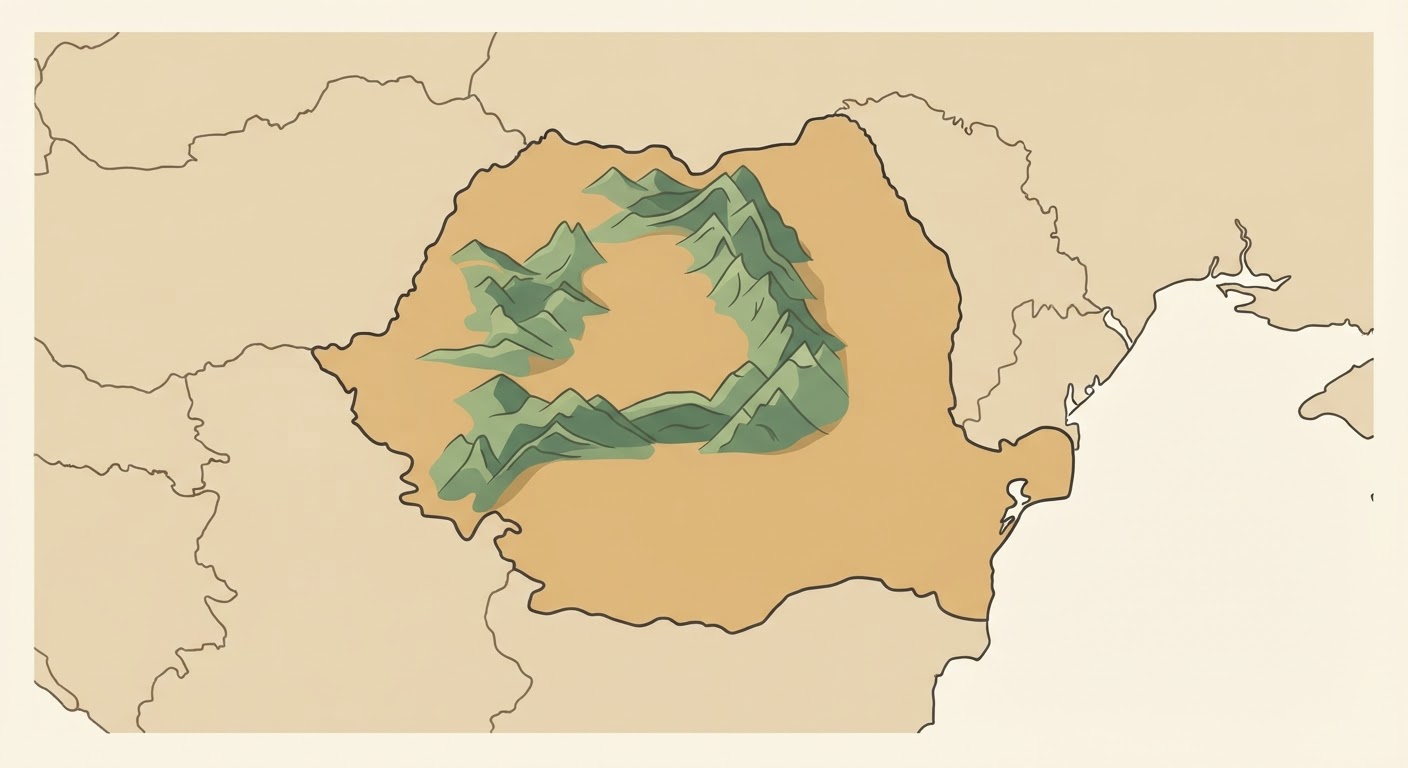 Illustrated map showing the origin of the Romanian Carpathian Shepherd Dog