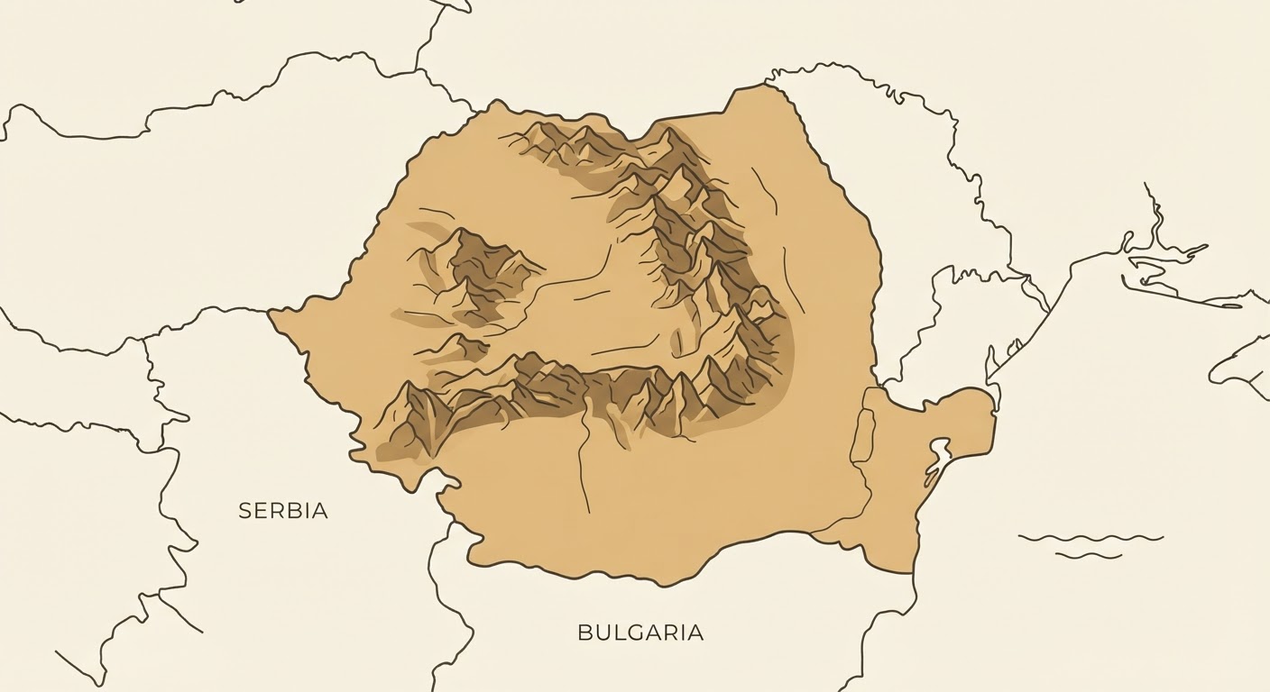 Illustrated map showing the origin of the Romanian Mioritic Shepherd Dog