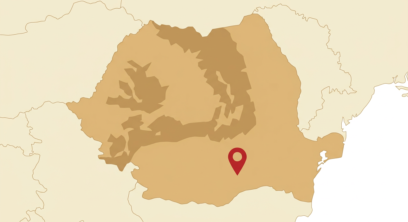 Illustrated map showing the origin of the Romanian Raven Shepherd Dog