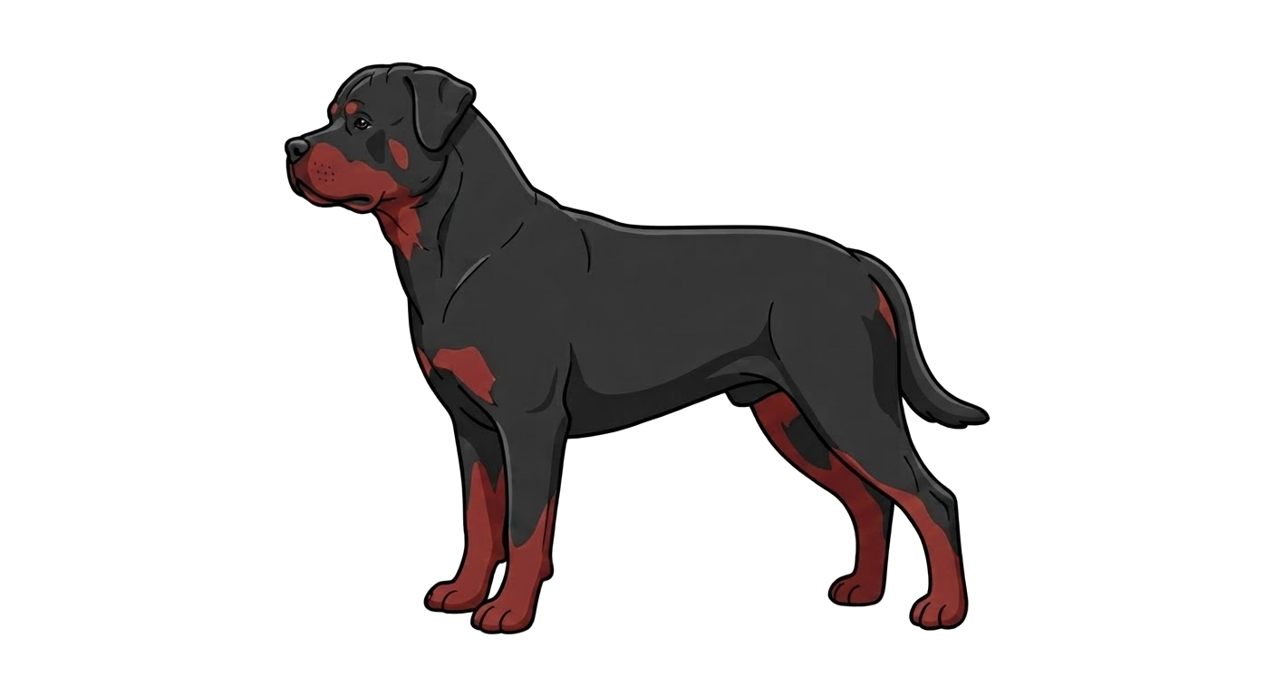 Illustration of a Black and mahogany coat