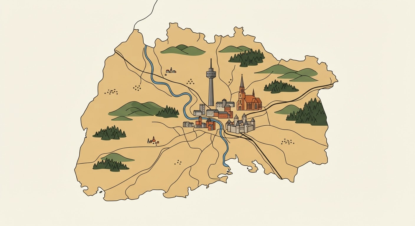 Illustrated map showing the origin of the Rottweiler