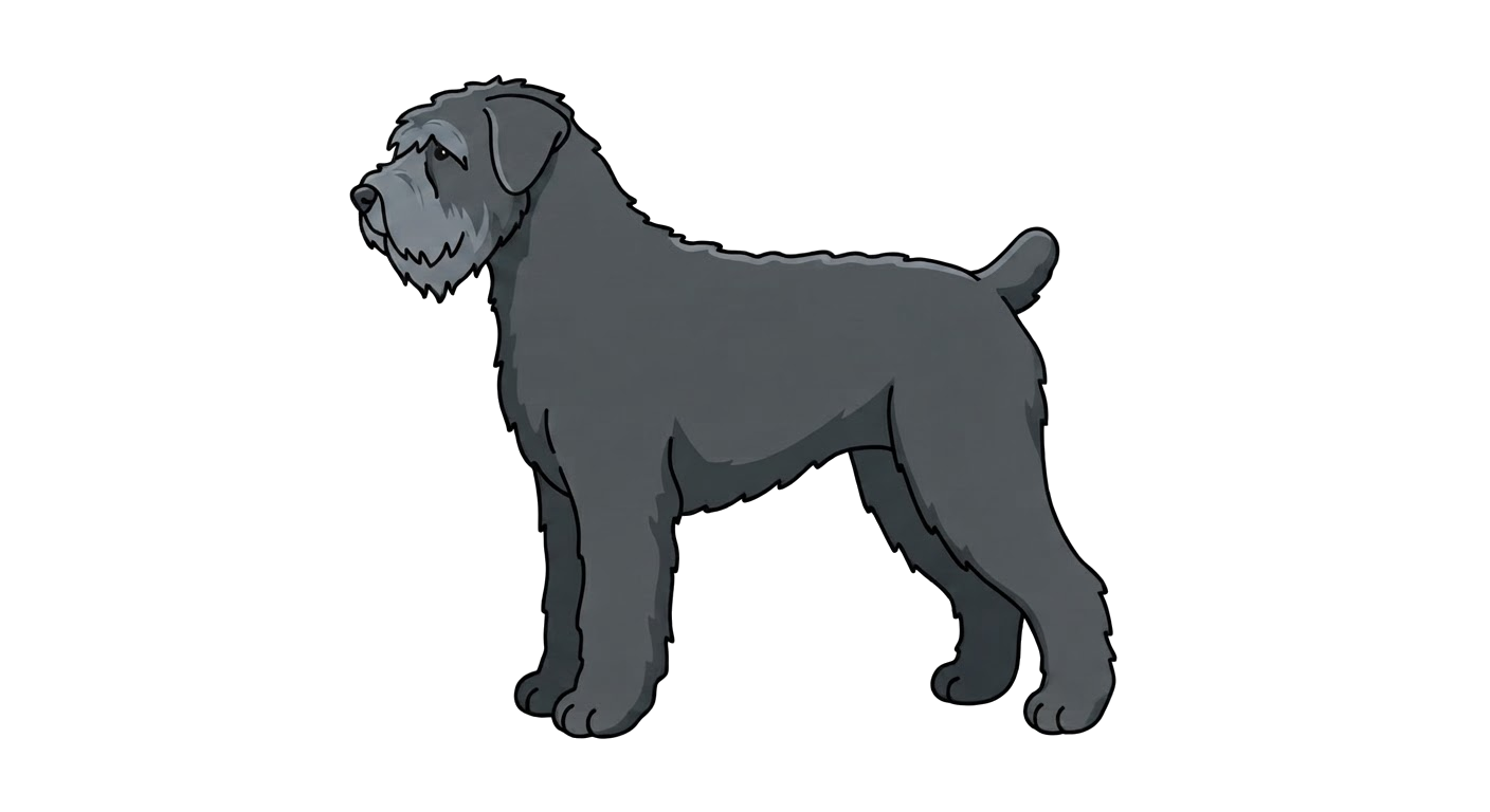 Illustration of a Black with grey hairs coat