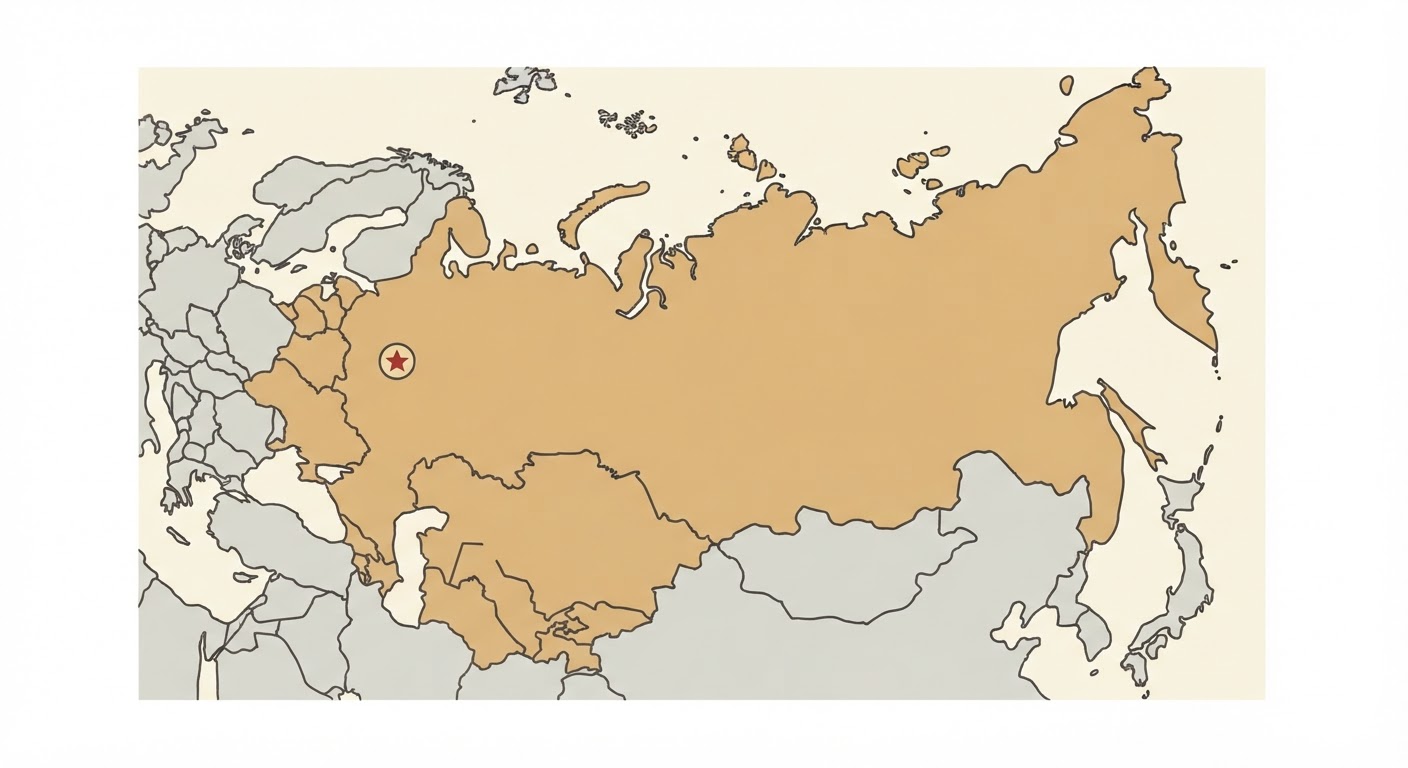 Illustrated map showing the origin of the Russian Black Terrier