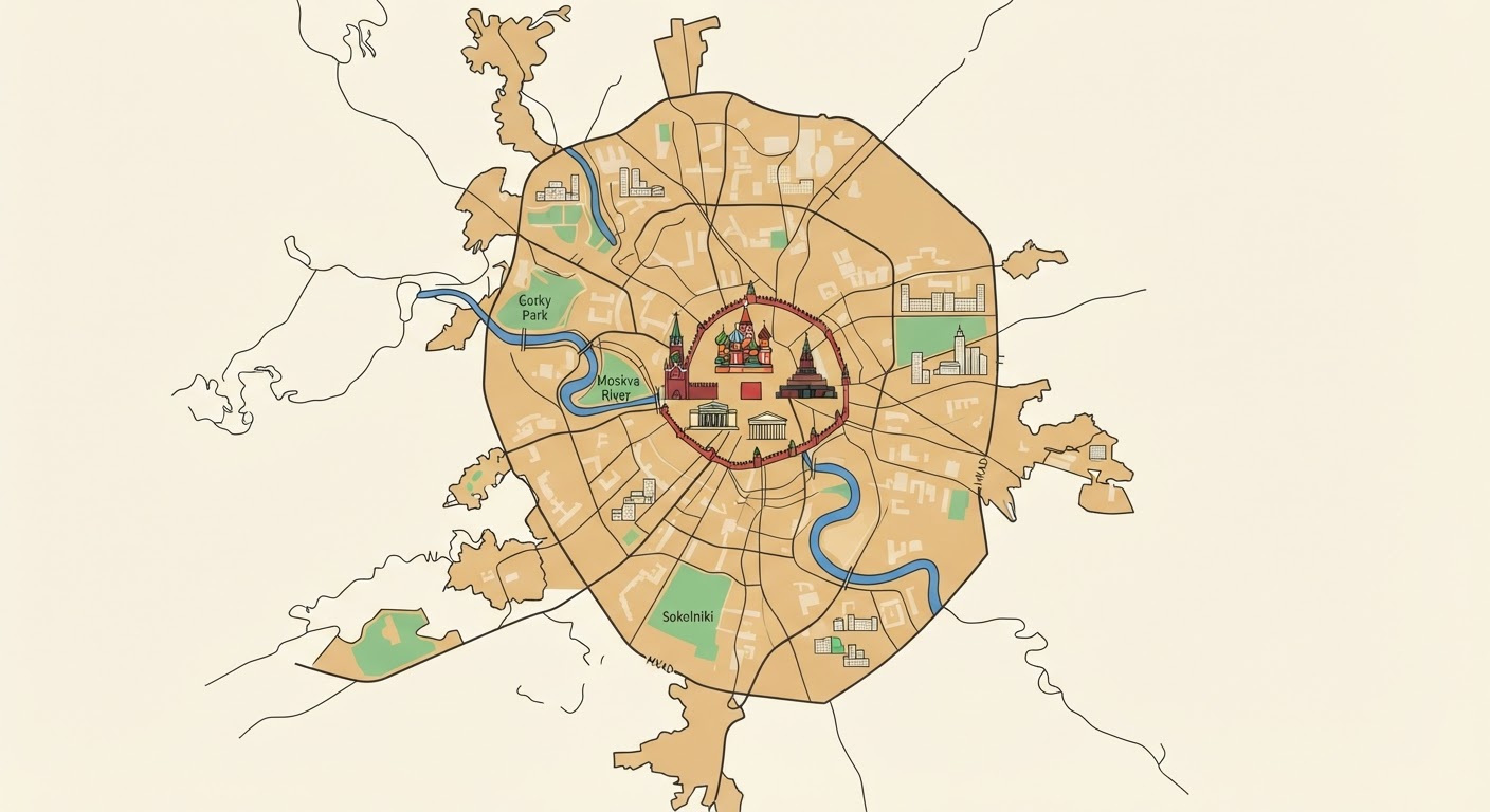 Illustrated map showing the origin of the Russian Toy