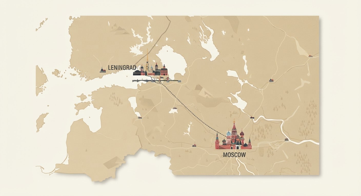 Illustrated map showing the origin of the Russian Tsvetnaya Bolonka