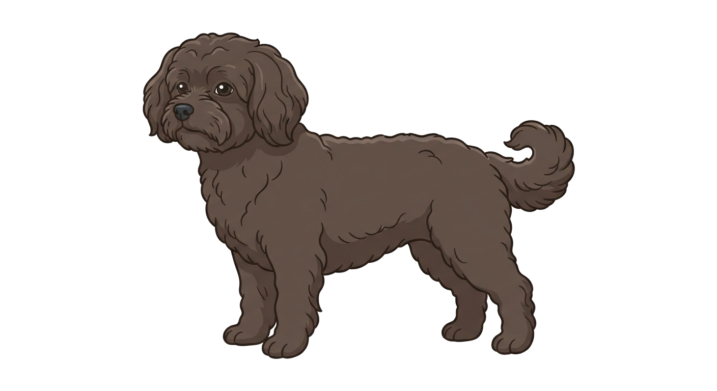 Side profile illustration of a Russian Tsvetnaya Bolonka showing the points of the breed standard