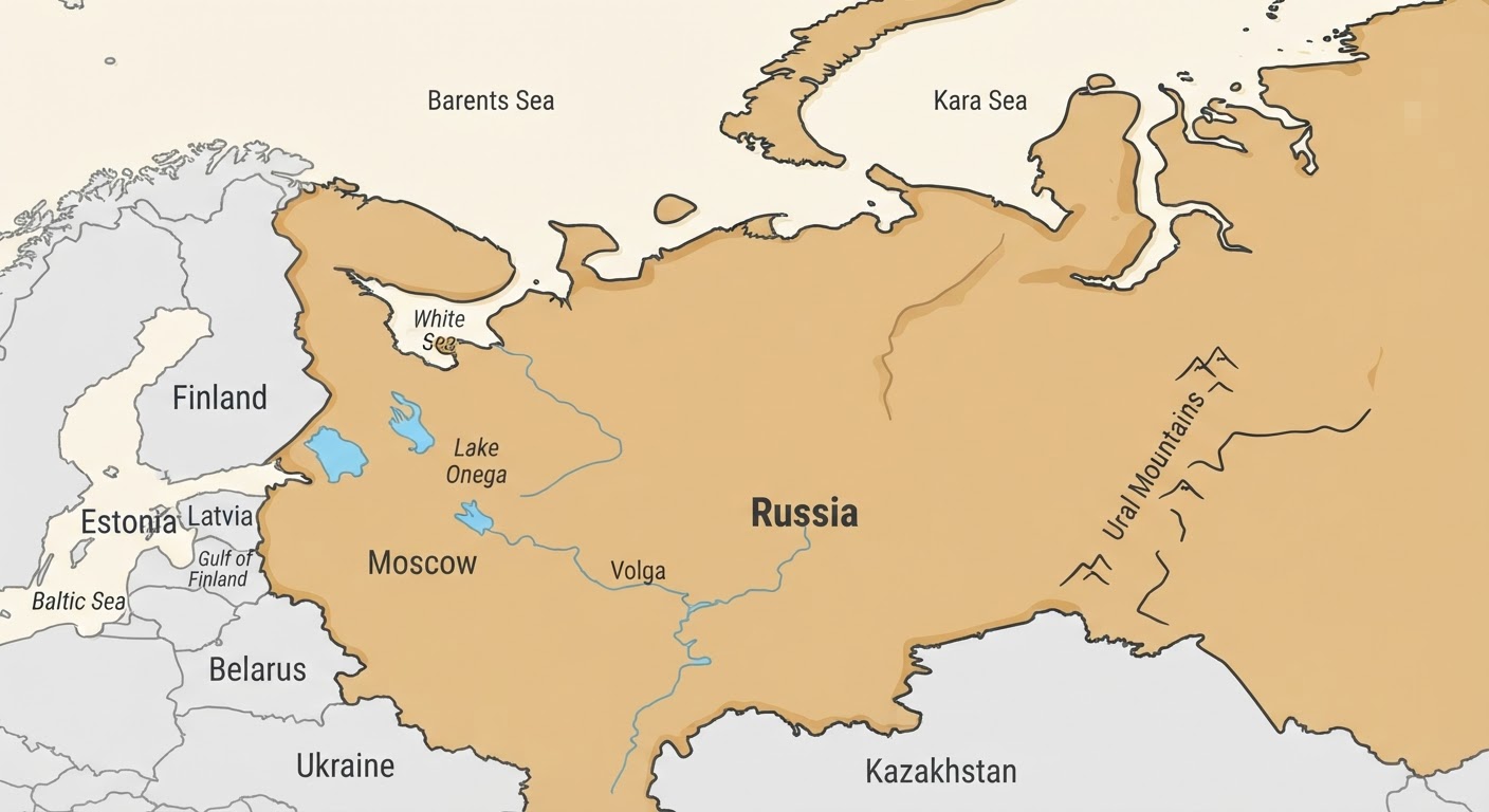 Illustrated map showing the origin of the Russo-European Laika