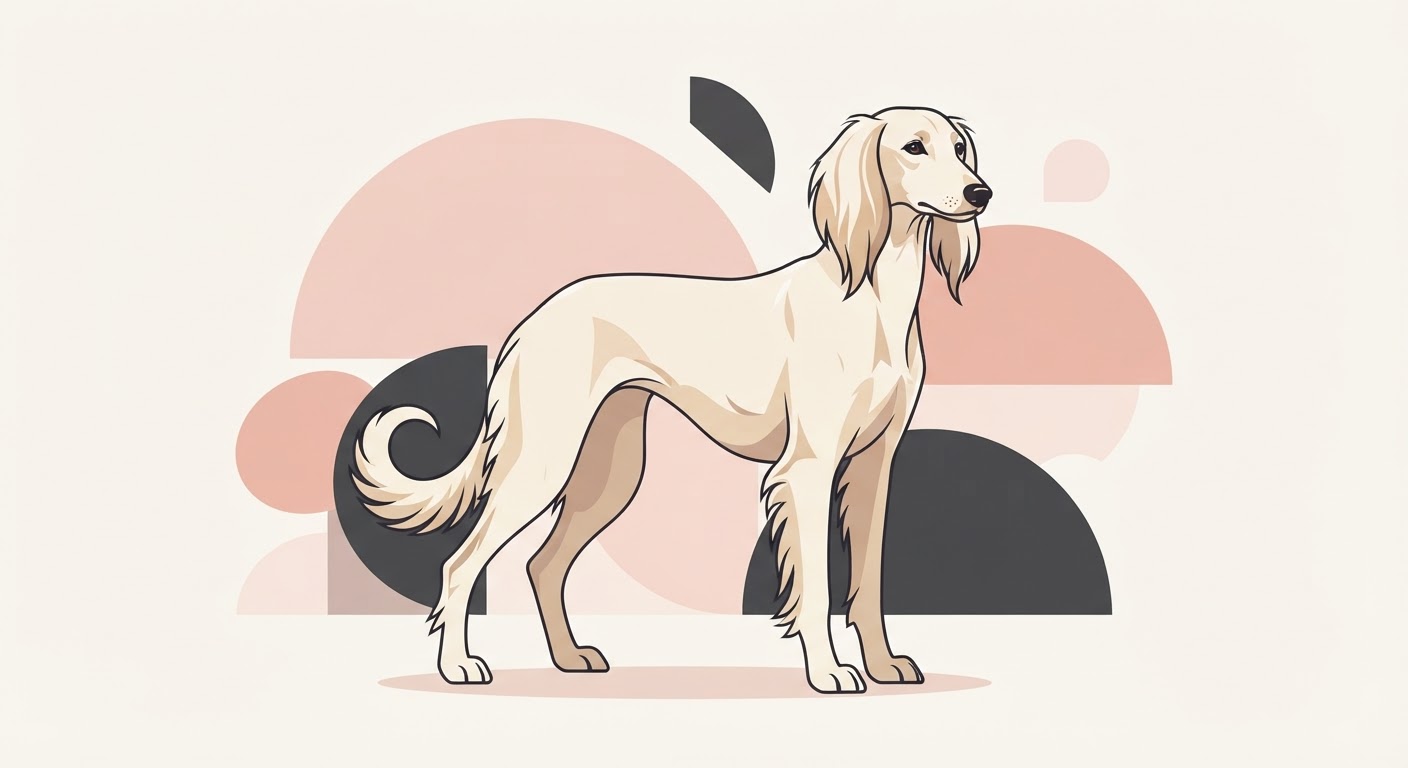 Flat vector illustration of a Saluki