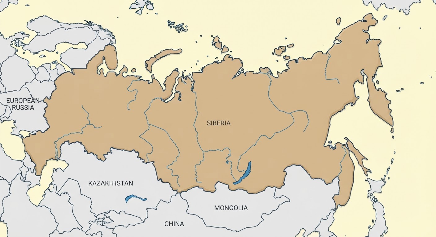 Illustrated map showing the origin of the Samoyed