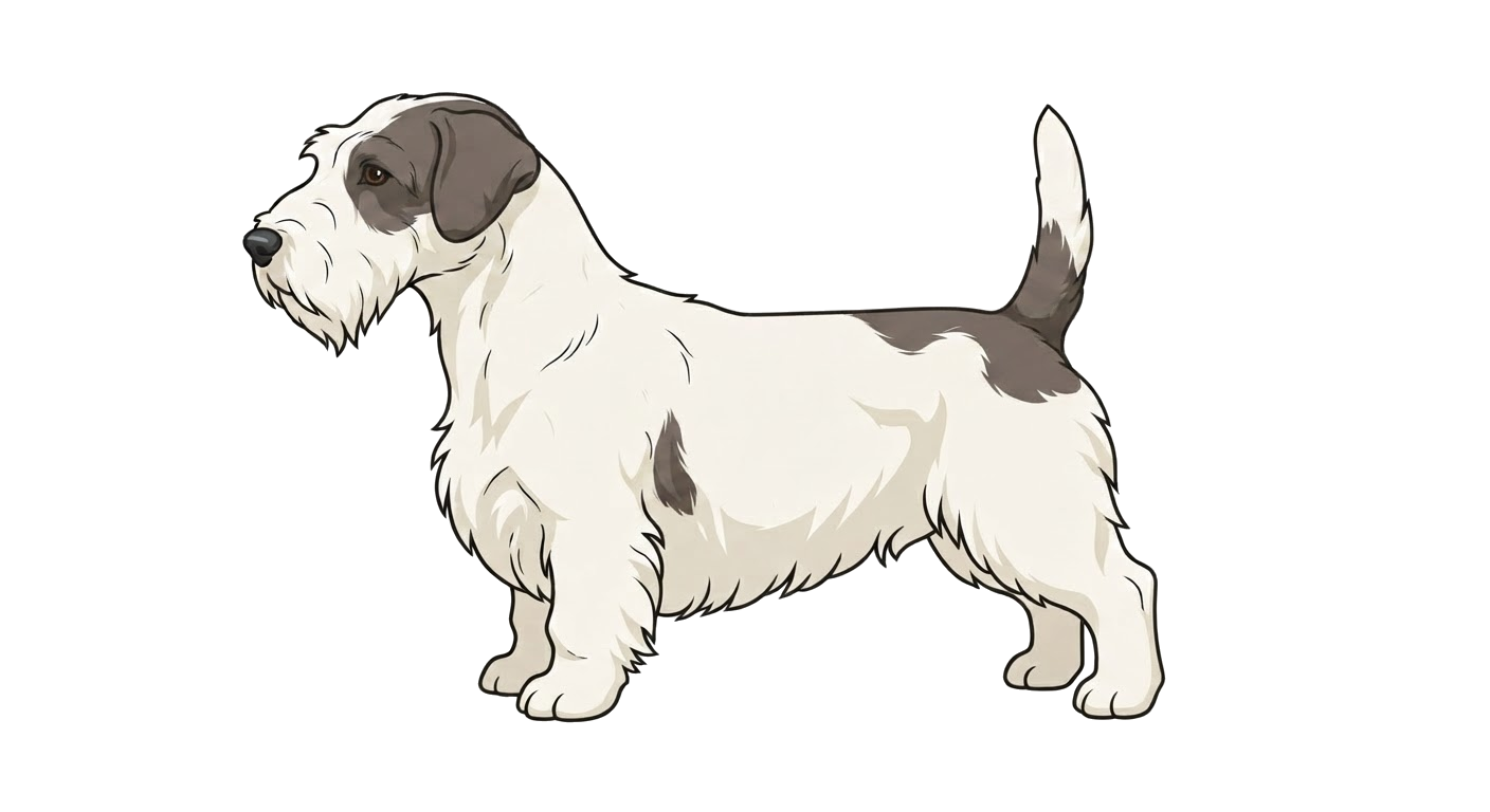 Illustration of a White with Badger Pittings coat