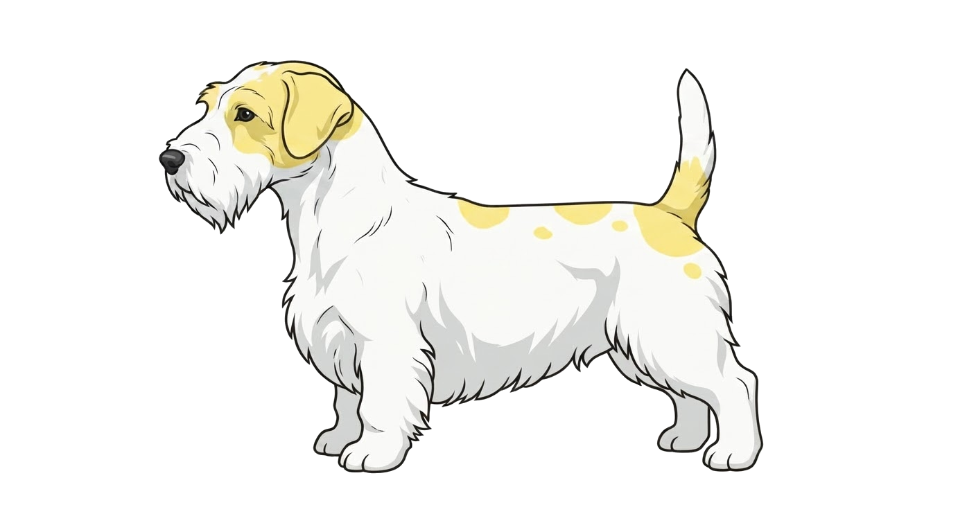 Illustration of a White with Lemon Markings coat