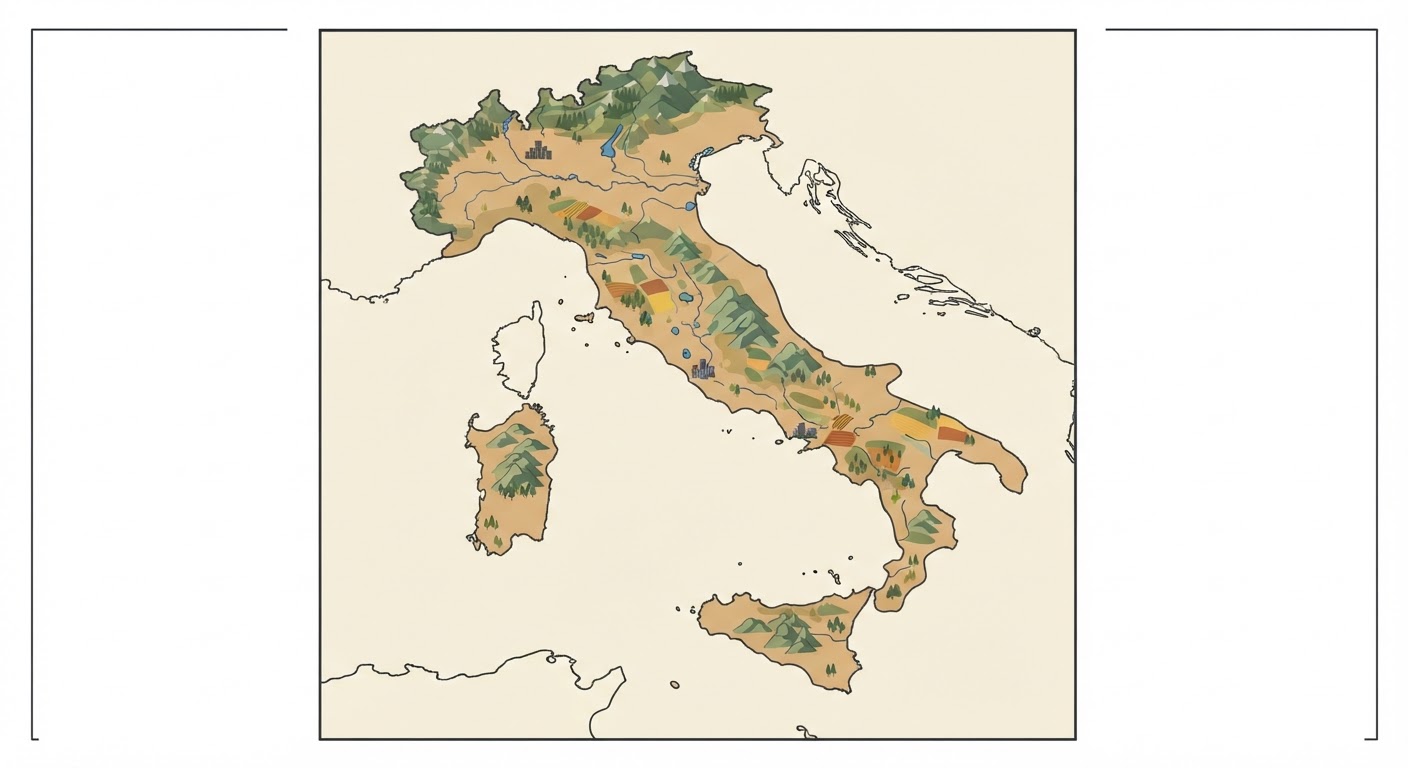 Illustrated map showing the origin of the Segugio Italiano
