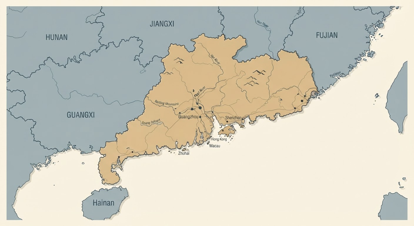 Illustrated map showing the origin of the Shar Pei
