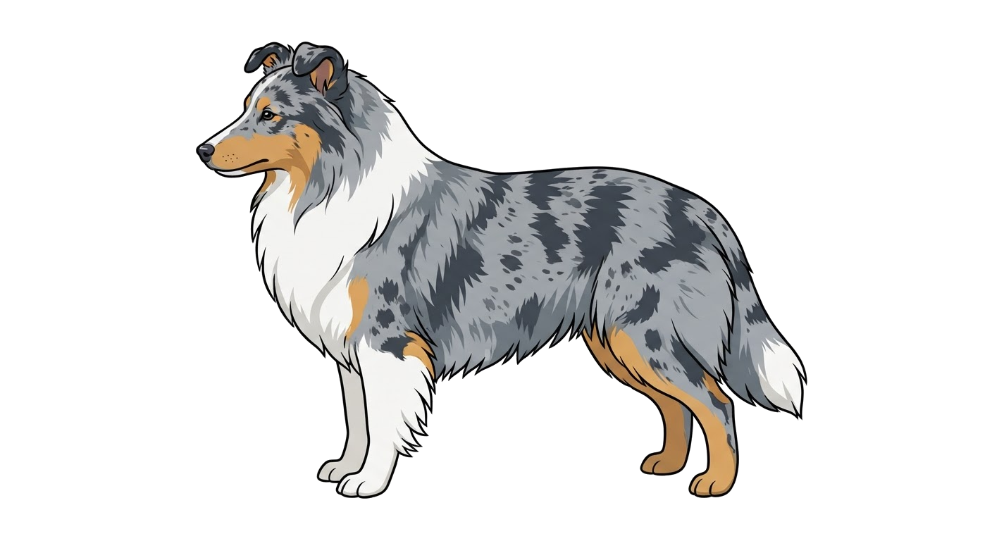 Illustration of a Blue Merle coat