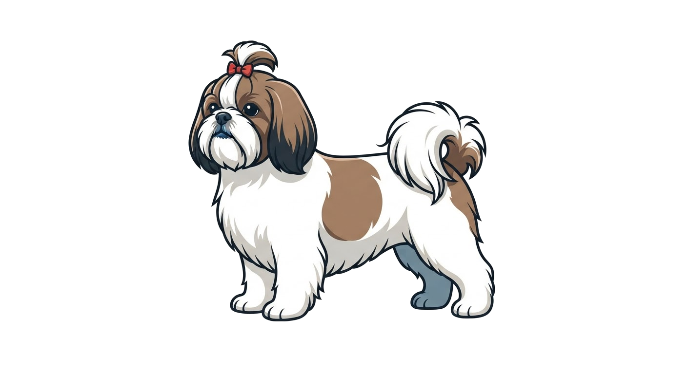 Side profile illustration of a Shih Tzu showing the points of the breed standard