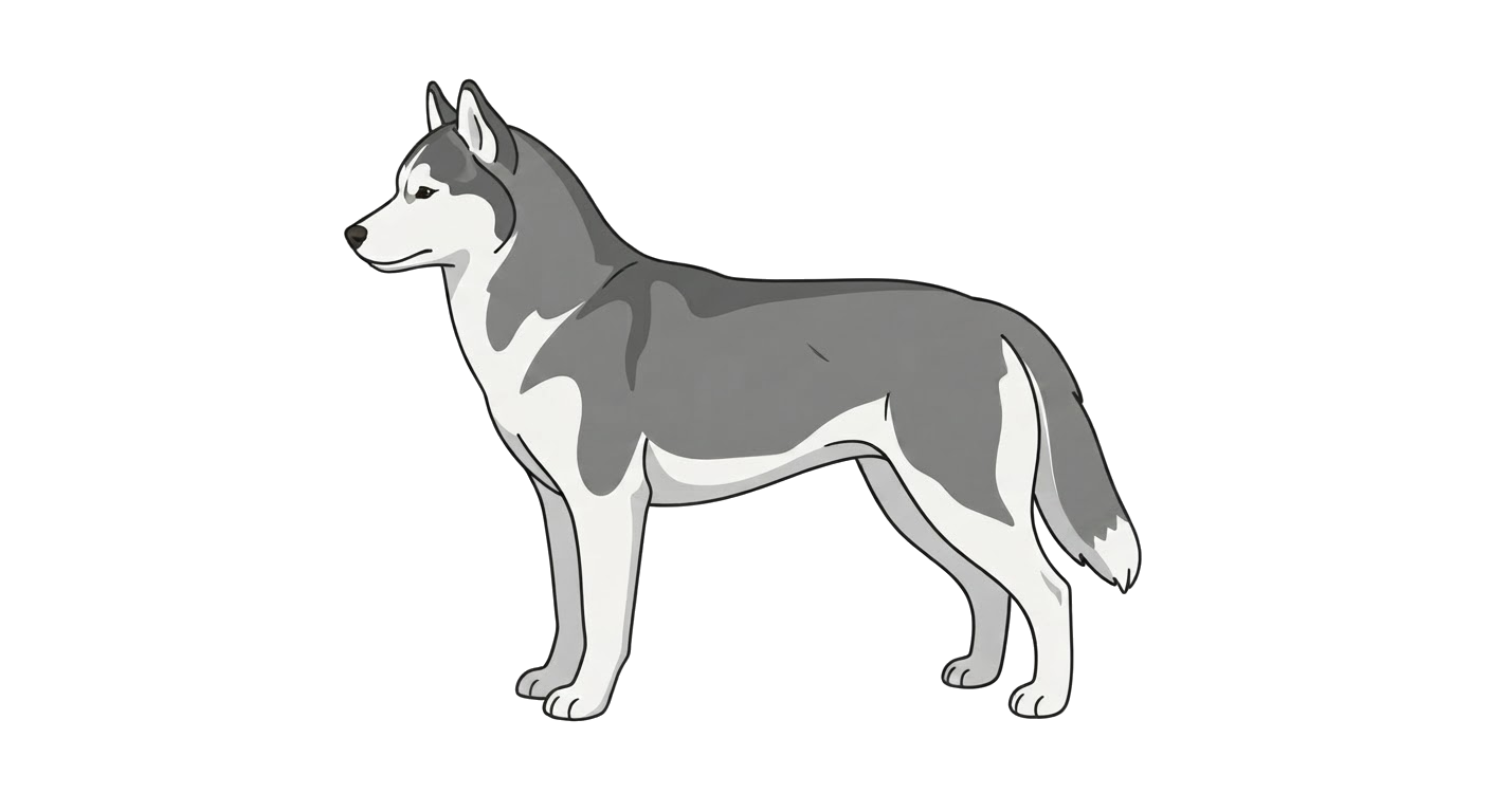 Illustration of a Grey and White coat