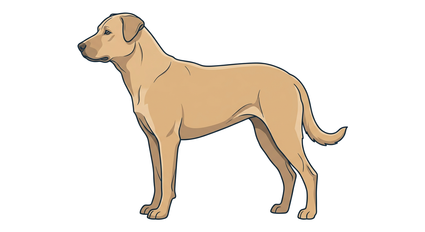 Side profile illustration of a Sindhi Dog showing the points of the breed standard