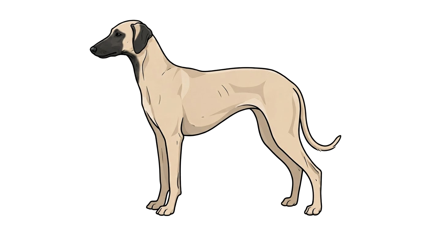 Illustration of a Sand with black mask coat
