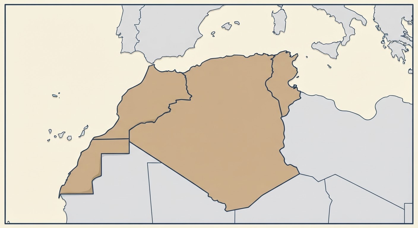 Illustrated map showing the origin of the Sloughi