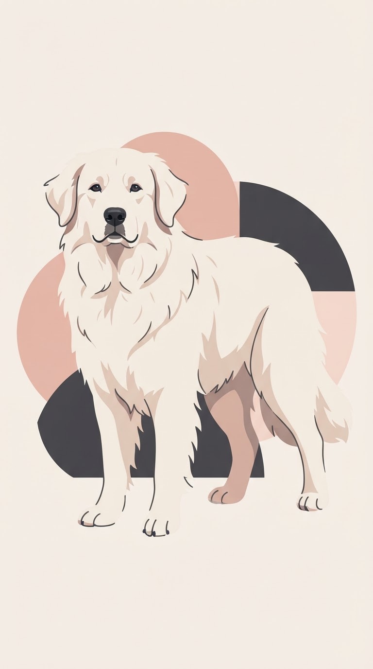 Flat vector illustration of a Slovakian Chuvach