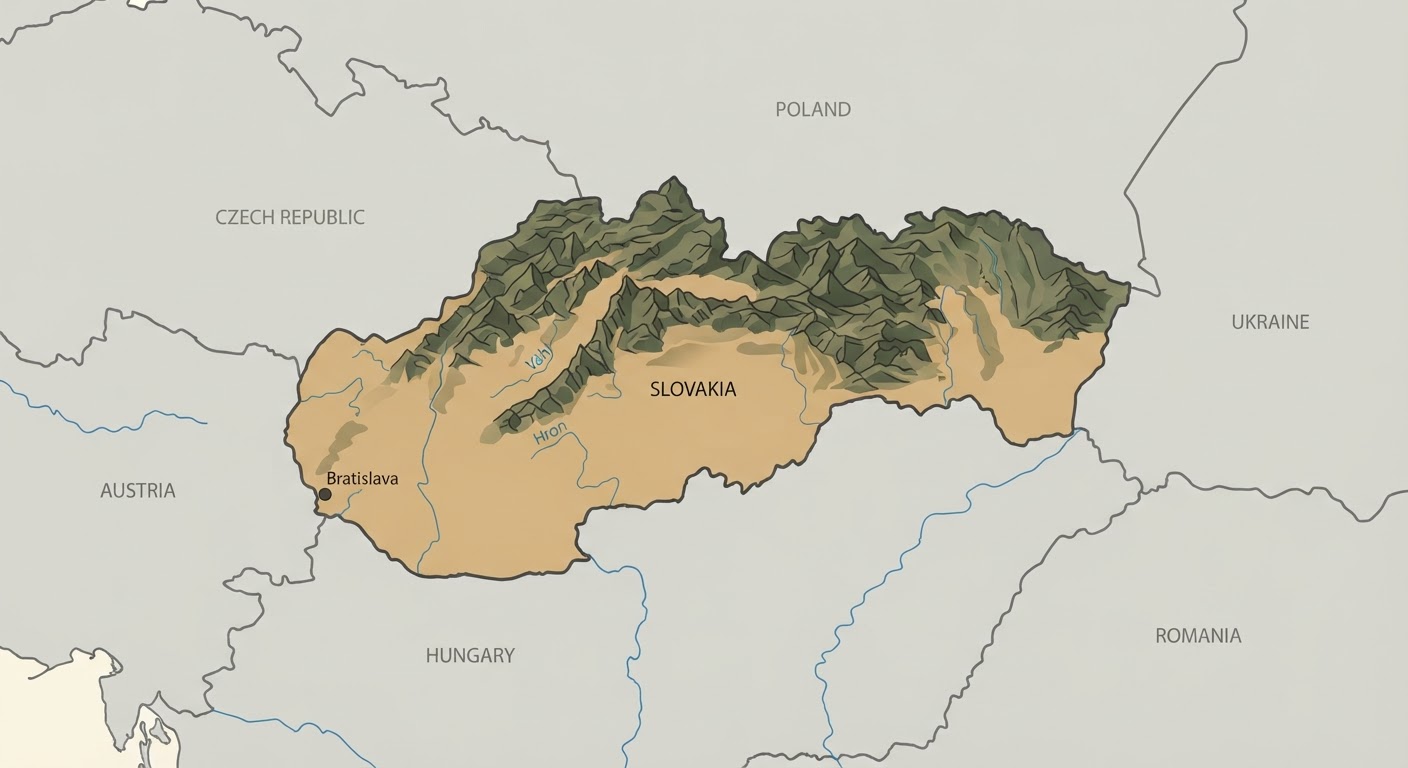 Illustrated map showing the origin of the Slovakian Chuvach