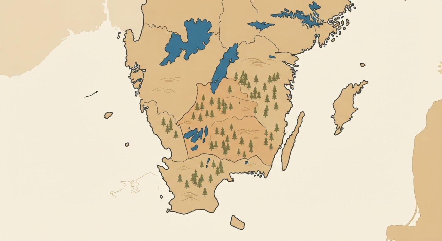Illustrated map showing the origin of the Smalandsstovare