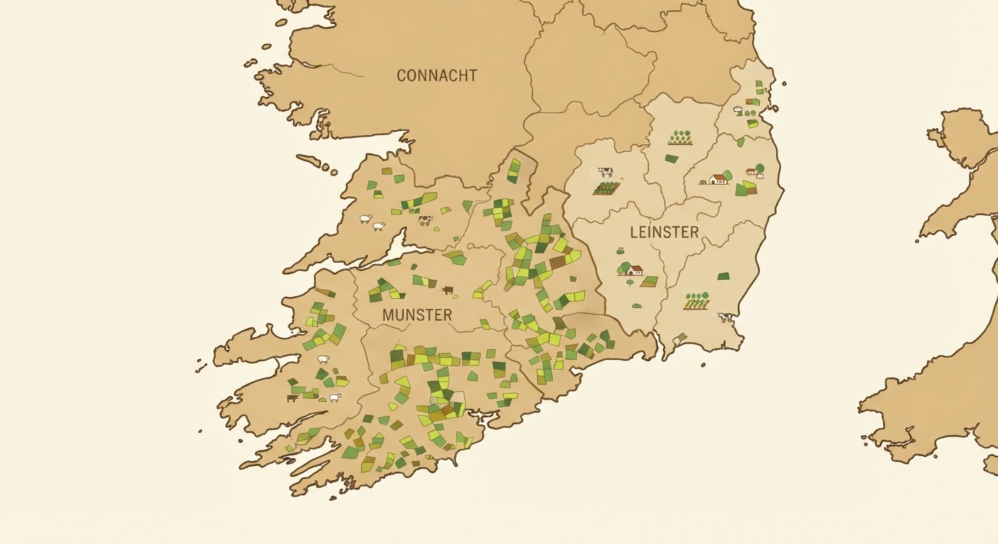 Illustrated map showing the origin of the Soft Coated Wheaten Terrier