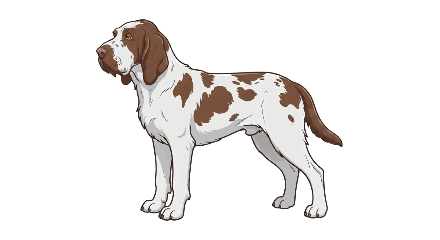 Illustration of a White and brown coat