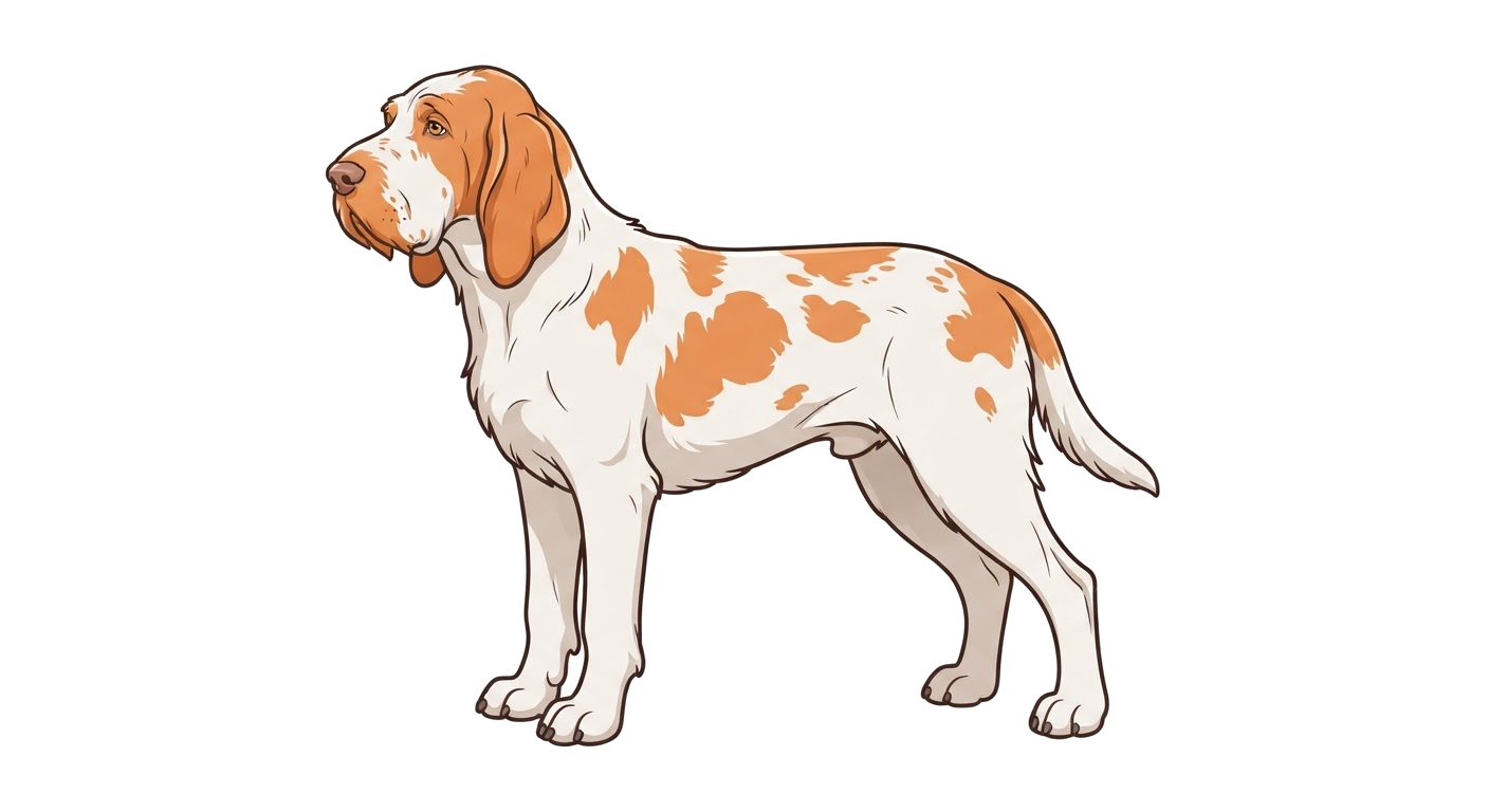Side profile illustration of a Spinone Italiano showing the points of the breed standard
