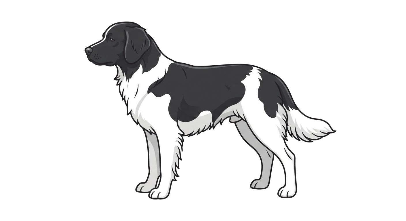 Side profile illustration of a Stabyhoun showing the points of the breed standard