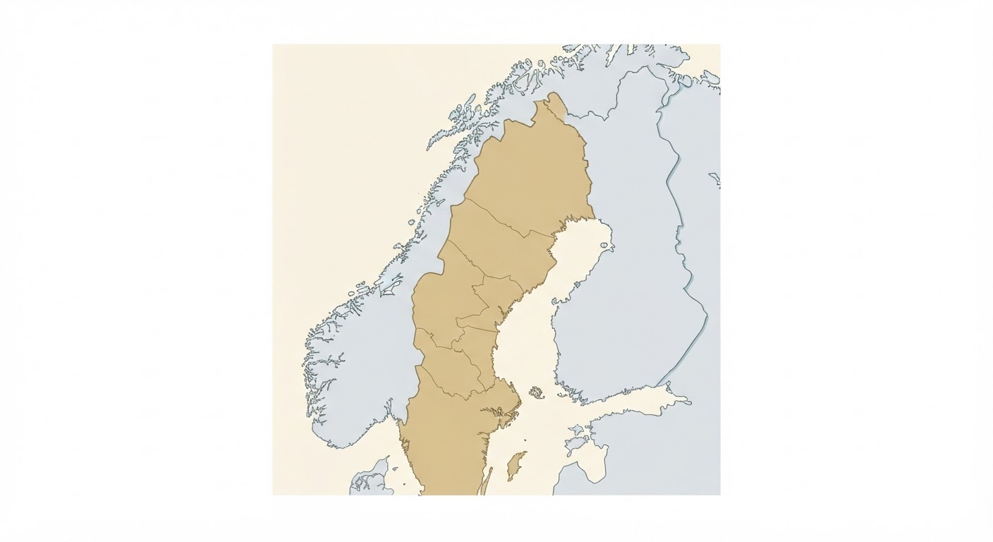 Illustrated map showing the origin of the Swedish Lapphund