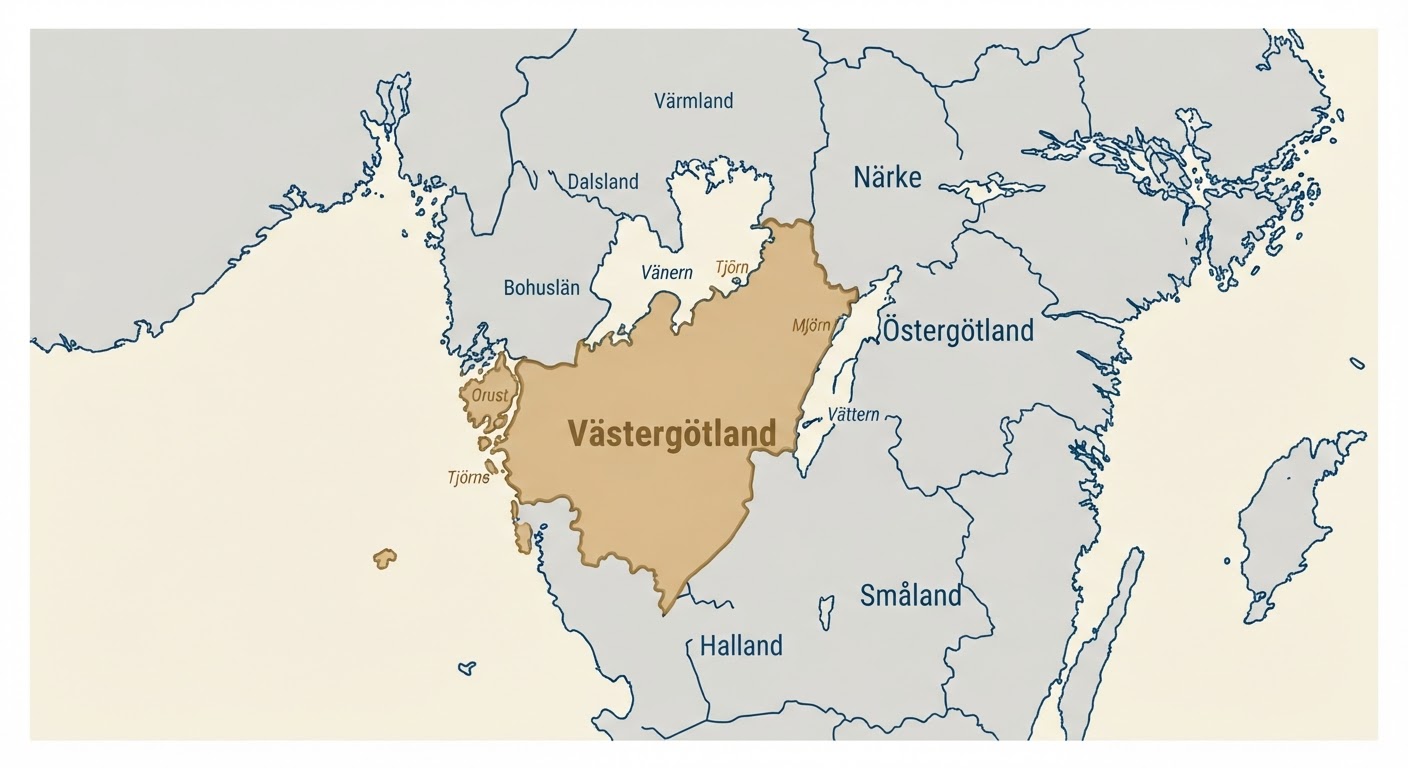 Illustrated map showing the origin of the Swedish Vallhund